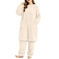thumbnail image 6 of Naotn Women's Flannel 2 Piece Pajama Set Winter Warm Fleece Pullover Sleepdress & Pants Comfy Soft Loungewear Set, 6 of 9