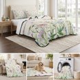 thumbnail image 6 of Full Quilt Set 78''x90'', Vintage Flower Lightweight Bedspread Coverlet Set with 2 Pillow Shams, Botanical Wildflower Plant Country Daisy Breathable All Season Quilt Bedding for Bedroom/Guest Room, 6 of 9