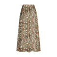thumbnail image 4 of WXLWZYWL Women's Linen Maxi Skirt with Pockets - Floral Print Casual Elastic Waistband Flared Long Skirt 2024 Fall Fashion, 4 of 5