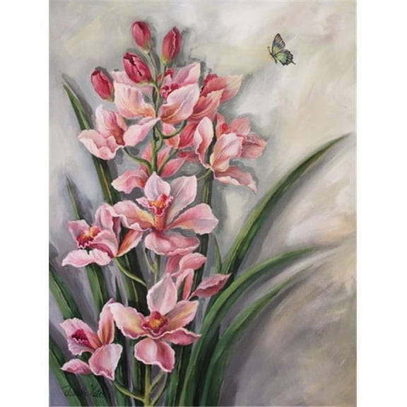 Orchids by Judith Yates Flag Canvas House Size