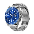 thumbnail image 1 of TFixol AW12 Smartwatch with 1.28" IPS Touchscreen, Bluetooth Calling, Rotating Bezel, Night Mode, Health Tracking, Multiple Watch Faces, Stainless Steel Case, Blue Color, 1 of 6