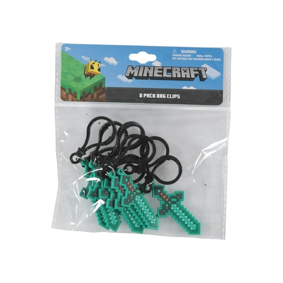 Minecraft Rubber Keychains, Party Favor 8 Pack