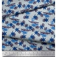 thumbnail image 3 of Soimoi Poly Georgette Fabric Leaves & Crocodile Kids Printed Fabric 1 Yard 52 Inch Wide, 3 of 3