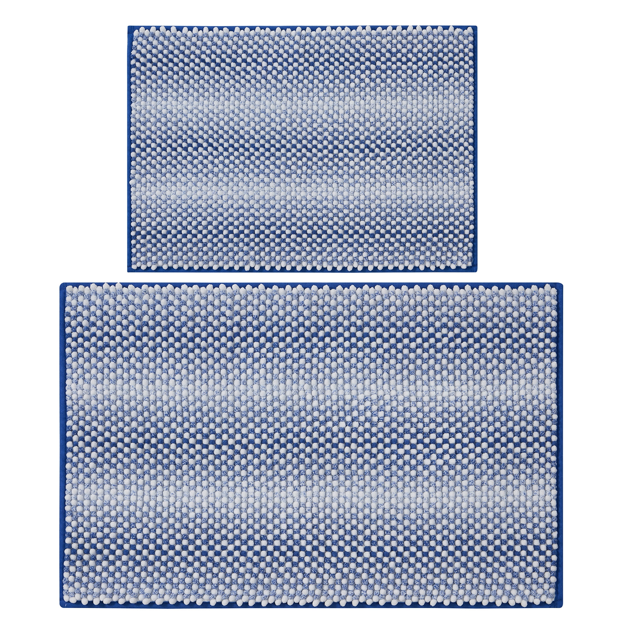 Mainstays Textured Blue 15PC Shower Curtain & Rug Bath Set, 70 x 72, Royal Blue