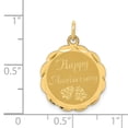 thumbnail image 3 of 14K HAPPY ANNIVERSARY with Bells 18mm Engravable Disc Charm, 3 of 4