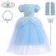 thumbnail image 1 of Disney-vestido de princesa con encanto para niñas, traje de Cosplay de Cenicienta, Bella, Aurora, Blancanieves, vestido de baile de malla, disfraz de Carnaval y cumpleaños, 1 of 5