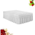 thumbnail image 3 of VERDANVERSE Dust Bed Shirt White Ruffled Design Elastic Band Design for Hoteliers Hotel Bedding 1Set, 3 of 8