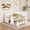 White-Nuture, variant on Meeyar Breakfast Nook Corner Dining Table Set with Storage, Natural Solid Modern Reversible Indoor Kitchen Table with Bench Seats 3-4, White-Brown