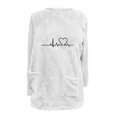 thumbnail image 4 of Puntoco Blusa de manga larga cálida con cuello redondo y bolsillo holgado de invierno para mujer Puntoco Puntoco-3488, 4 of 4