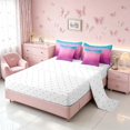 thumbnail image 4 of Homewish Ombre Blings Print Queen Bedding for Girls, Cyan Pink Bedding Comforter Set Queen, Reversible, 7 Pieces, 4 of 7