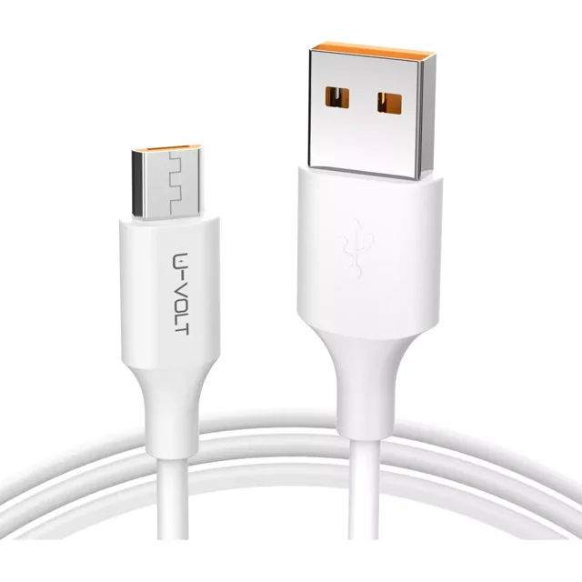Cable V8 Micro Usb Android Datos Carga Rápida 2.4a U-volt Color Blanco Vcbl001