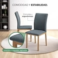 thumbnail image 3 of Juego De Comedor Con 4 Sillas Tapizadas Mesa Rectangular De Vidrio Estilo Compacto Kingshouse gris, 3 of 8