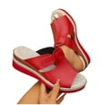 thumbnail image 5 of Wensltd Women Wide Width Sandals Wedge Solid Color Summer Sandals Comfortable Wedge Heel Casual Outdoor Walking Shoes, 5 of 9