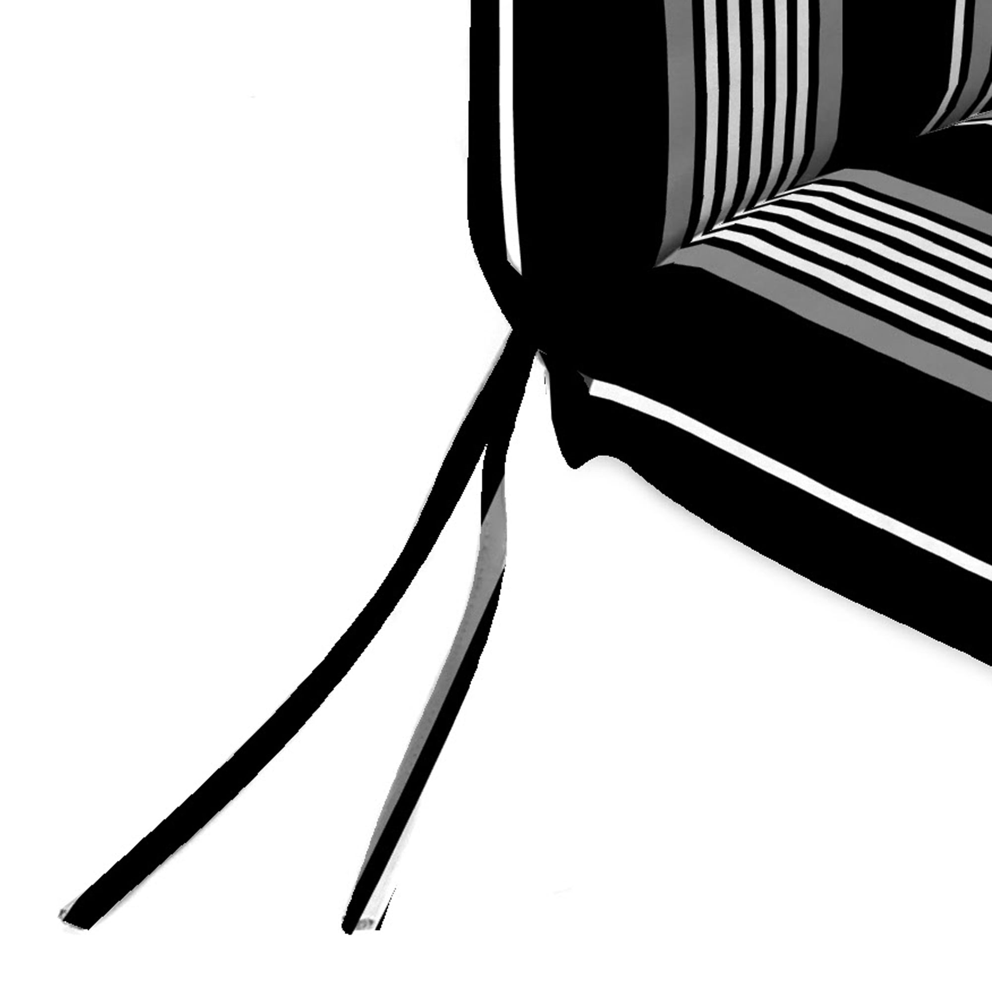 Jordan Manufacturing 44" x 22" Reeder Black Stripe Rectangular Outdoor Chair Cushion with Ties and Hanger Loop