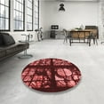 thumbnail image 4 of Ahgly Company Machine Washable Indoor Square Transitional Cherry Red Area Rugs, 3' Square, 4 of 7