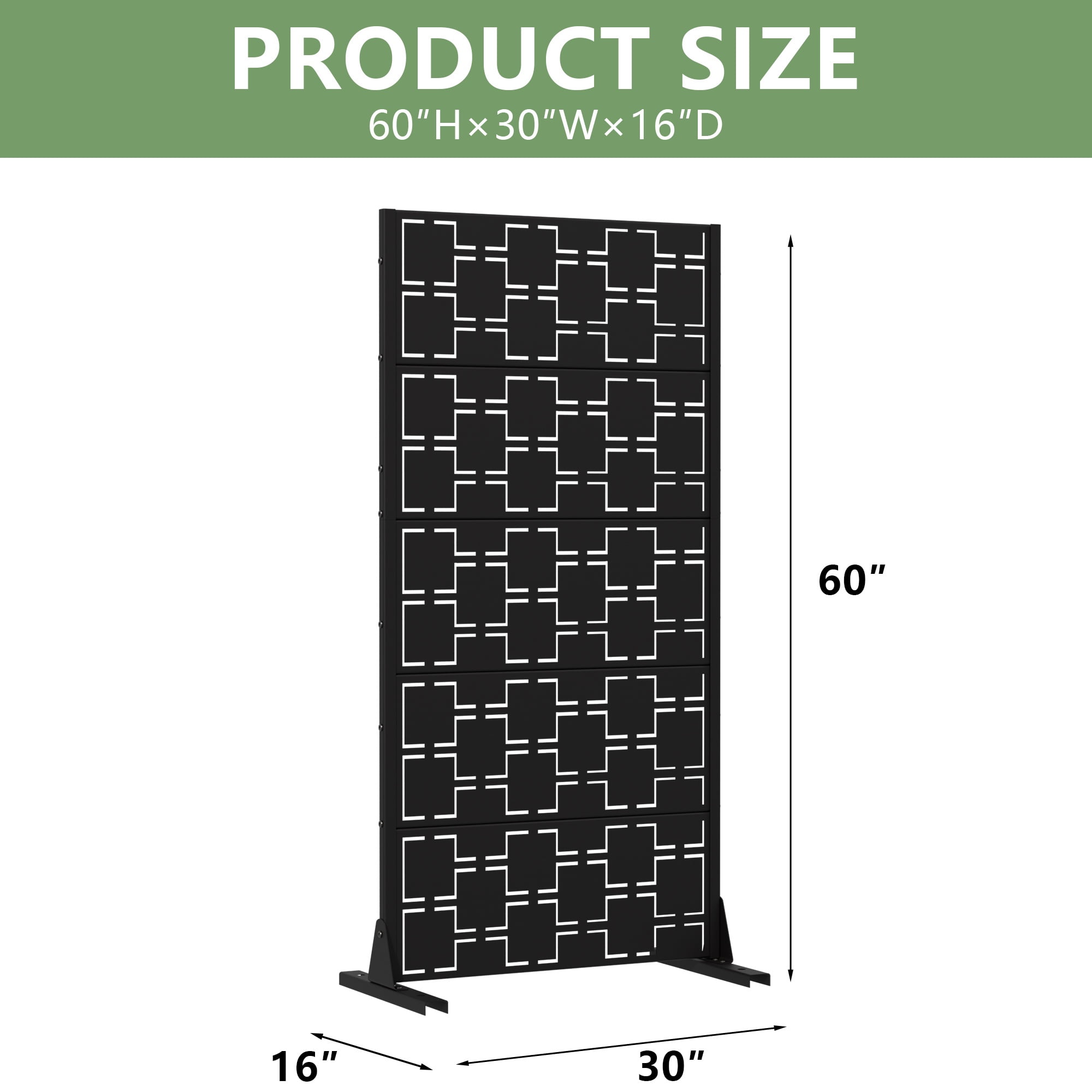 Privacy Metal Screen Fence Panel Horizontal Stripe Pattern