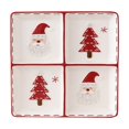 thumbnail image 2 of Christmas Ceramic Serving Dish Santa Claus Snack Appetizer Tray Dessert Platter Square Divided Serving Platter for Xmas Holiday Dining Table Decoration(C), 2 of 5