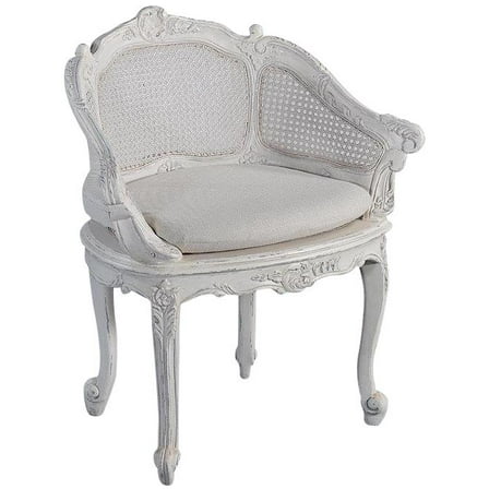 Stunning Solid Wood Vanity Chair with Cane Back