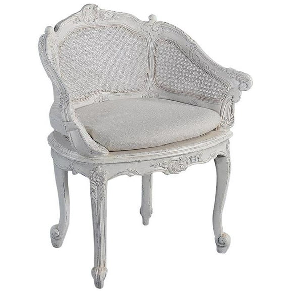 Stunning Solid Wood Vanity Chair with Cane Back