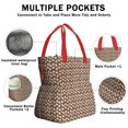 thumbnail image 3 of Brown Christmas Gingerbread Pattern Drawstring Lunch Bag Women - Drawstring Lunch Bag Insulated for Work Office - Stain-Resistant Large Lunchbags for Women with Multi-Pockets, 3 of 6