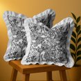 thumbnail image 1 of Vargottam Housses de Coussin en Sergé de Coton - 18 Pouces Carrées, Ensemble de 2, Imprimé Réversible, Housses de Coussin de Ferme avec Fermeture Éclair Cachée - Imprimé Floral, 1 of 6