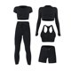 thumbnail image 2 of Conjunto de yoga para mujer Traje de ropa deportiva transpirable sin costuras Artículos deportivos (S Negro) Likrtyny  Para Estrenar, 2 of 8