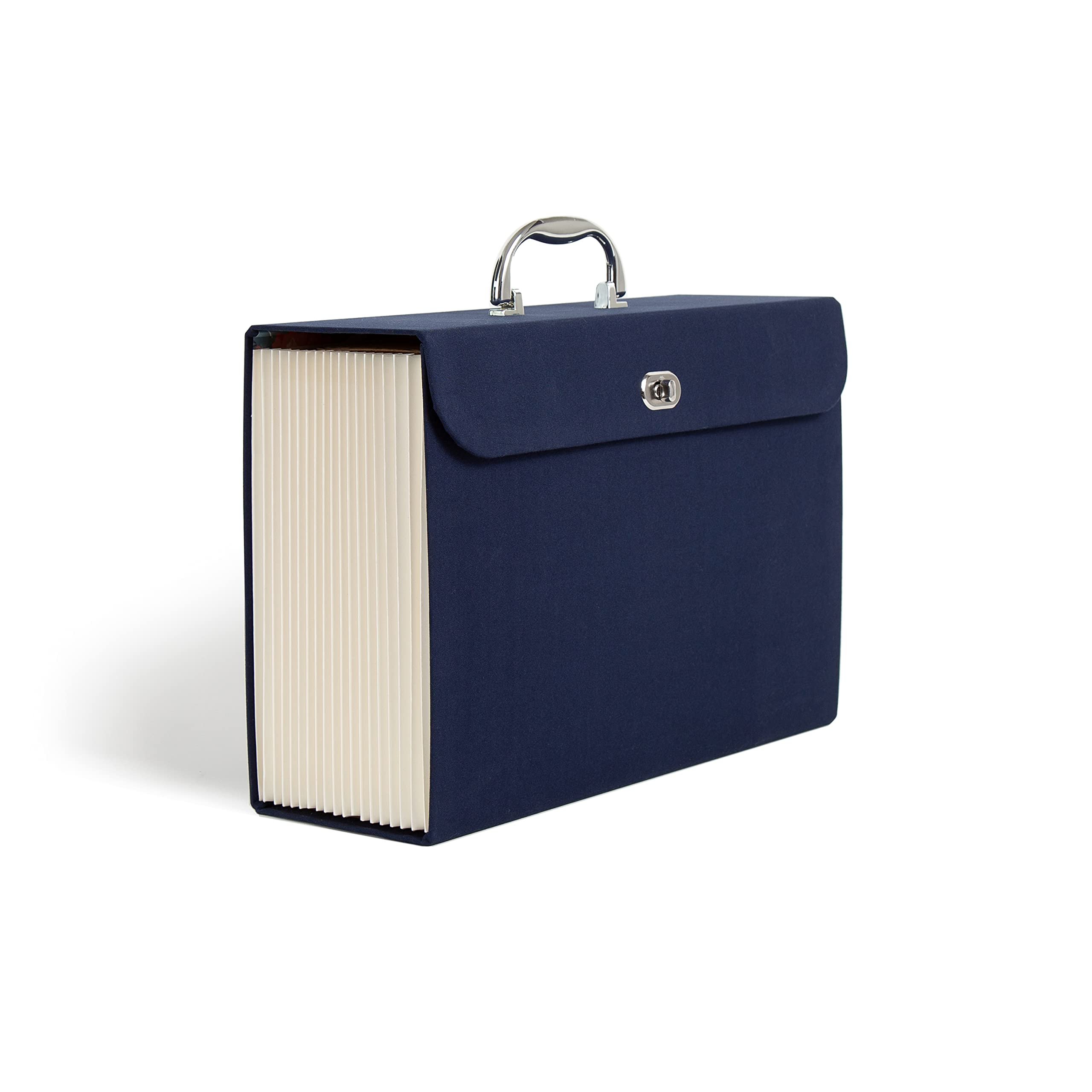 U Brands Fashion Pocket Folder Filing Kit, Navy Lush Blooms, 13 Piece