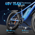 thumbnail image 4 of Bicicleta Eléctrica de Montaña para Adultos AMYET EB26, Motor 1000W, Batería 48V 15Ah, 26 Pulgadas, Azul, 4 of 11