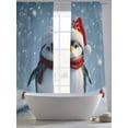thumbnail image 4 of Christmas Winter Sheer Curtains 84 inches Long 2 Panels Set Snowflake Red Ball Funny Tiers Sheers Rod Pocket Small Window Short Curtains for Kitchen Cafe, Each 52" W x 84" L, 4 of 7