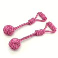 thumbnail image 3 of Deluxe Cotton Rope Molar Bite Toy - Durable Braided Knot Design, Medium to Large Size, Hand Pull, Random Color, Pet-Friendly, Bite Resistant, Interactive Play, Fun Exercise for Dogs, 3 of 5