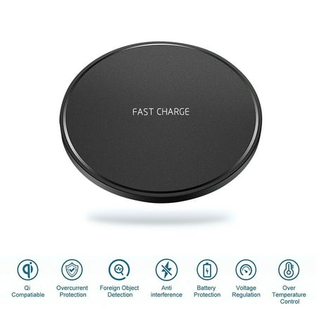 Wireless Charger 10W Max Charger Compatible with All QI-Enable Devices IncludingiPhone SE 2020 11 11 Pro 11 Pro Max Xs Max XR Xs X 8 8 Plus 10W for Galaxy S20 S10 S9 S8 Note(No AC Charger)