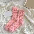 thumbnail image 2 of KKBOTIVE Womens Floor Socks Knit Crew Sock Winter Warm Thermal Sleeping Booties Indoor Home Comfort Socks Daily Footwear, Pink One Size, 2 of 4