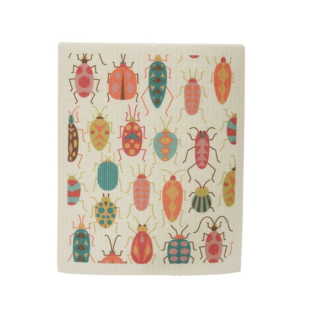 Kitchen Cleaning Cloth Bowls Washing Towel Dishes Wash Rag Kitchens Tools Household Absorbent Dish Cloths with Lovely Patterns Beetle