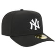thumbnail image 3 of Men's New Era Black New York Yankees Script Safety Pin 59FIFTY A-Frame Fitted Hat, 3 of 5
