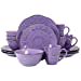 thumbnail image 3 of Elama Bouleau Rustique 16 Pièces Vaisselle en Grès Set en Violet, (EL-RUSTICBIRCH), 3 of 15