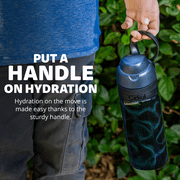 Cirkul StrawSip Flip 16oz Water Bottle, Galaxy Metallic Purple Black