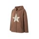 thumbnail image 3 of VISgogo Chaqueta con capucha para mujer con patrón de pentagrama, cremallera suave, versión suelta, ropa de primavera VISgogo moda, 3 of 9