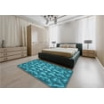 thumbnail image 5 of Ahgly Company Machine Washable Indoor Rectangle Transitional Teal Green Area Rugs, 2' x 4', 5 of 7