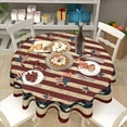 thumbnail image 4 of American Flag Tablecloth Round 60 Inch 4th of July Memorial Day Patriotic Table Cloth Wrinkle Resistant Rustic USA Independence Day Table Cover Decorative for Home Kitchen Dining Indoor Party Picnic, 4 of 6