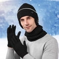 thumbnail image 2 of Winter Knitted Wool Scarf Hat Gloves Set Warm Velvet Padded Accessories for Cold Weather Comfort, 2 of 3