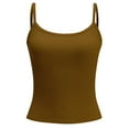 thumbnail image 3 of MESSUEN Womens Camisole Tank Tops Crop Tops for Women Scoop Neck Camisole for 2025 Crop Tank Square Neck Adjustable Strap Shirts Ladies Tops and Blouses Basic Crop Top Coffee L, 3 of 3