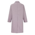 thumbnail image 3 of Black and Friday Deals,Long Wool Blend Trench Coat for Women Dressy Casual Notch Lapel Mid Length Overcoat Double Breasted Jackets S-3X (3XL, Purple), 3 of 4