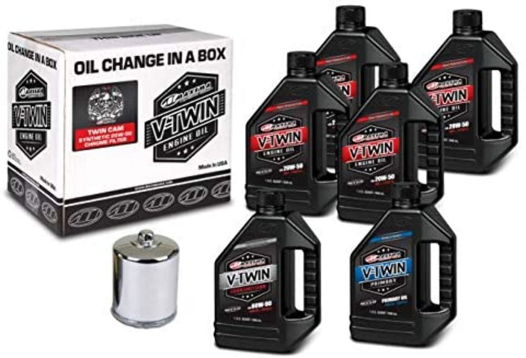 Maxima™ 90-119016PC Twin Cam Synthetic Oil Change Kit with Chrome Filter