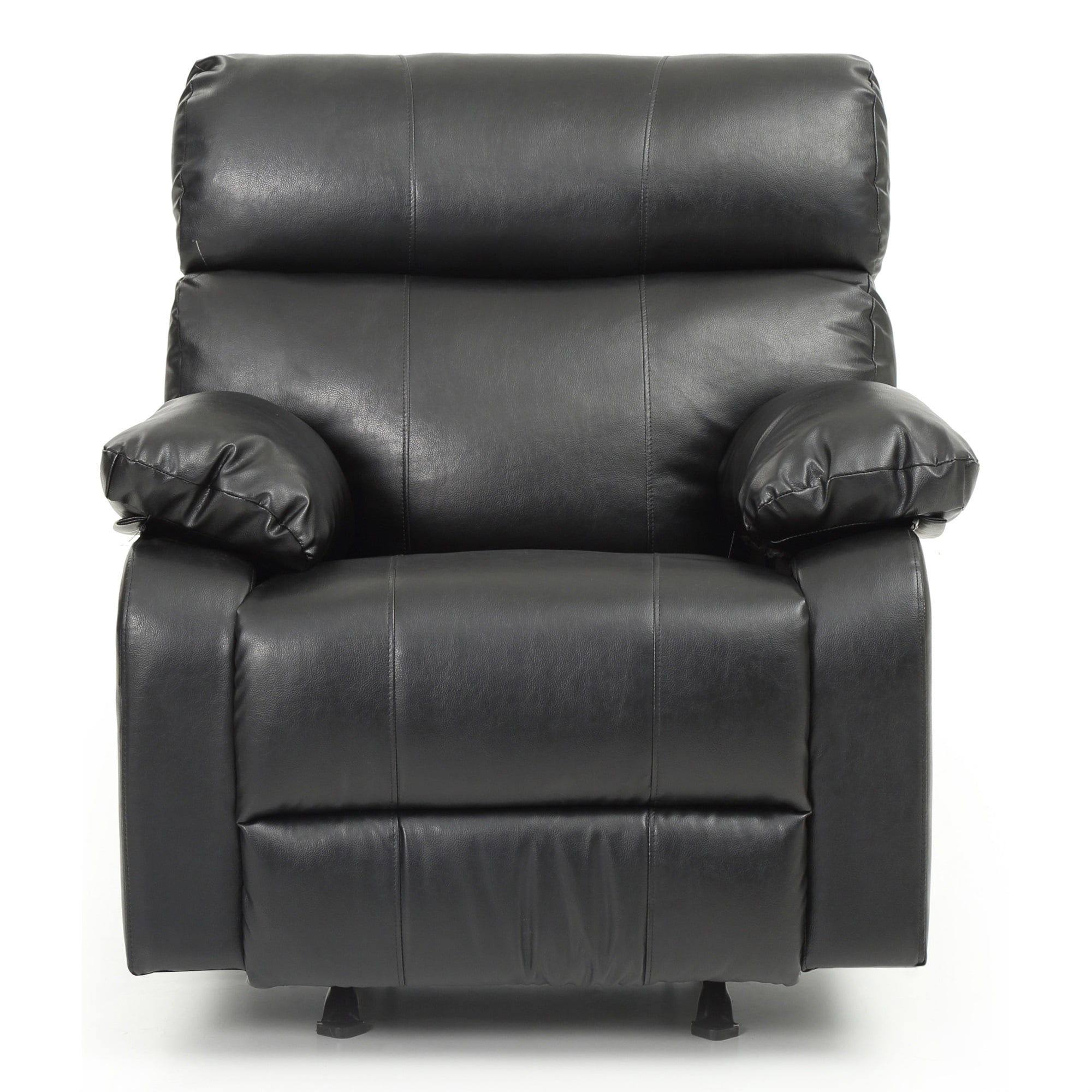 Manny Black Faux Leather Upholstery Reclining Chair