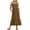 Khaki, variant on Womens Dresses Square-Neck Sling Sleeveless Solid Pockets Patchwork Pullover Dress,Sizes S-2XL