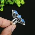 thumbnail image 3 of Natural Aqua Chalcedony Gemstone 925 Sterling Silver Gift Ring Size 7, 3 of 3