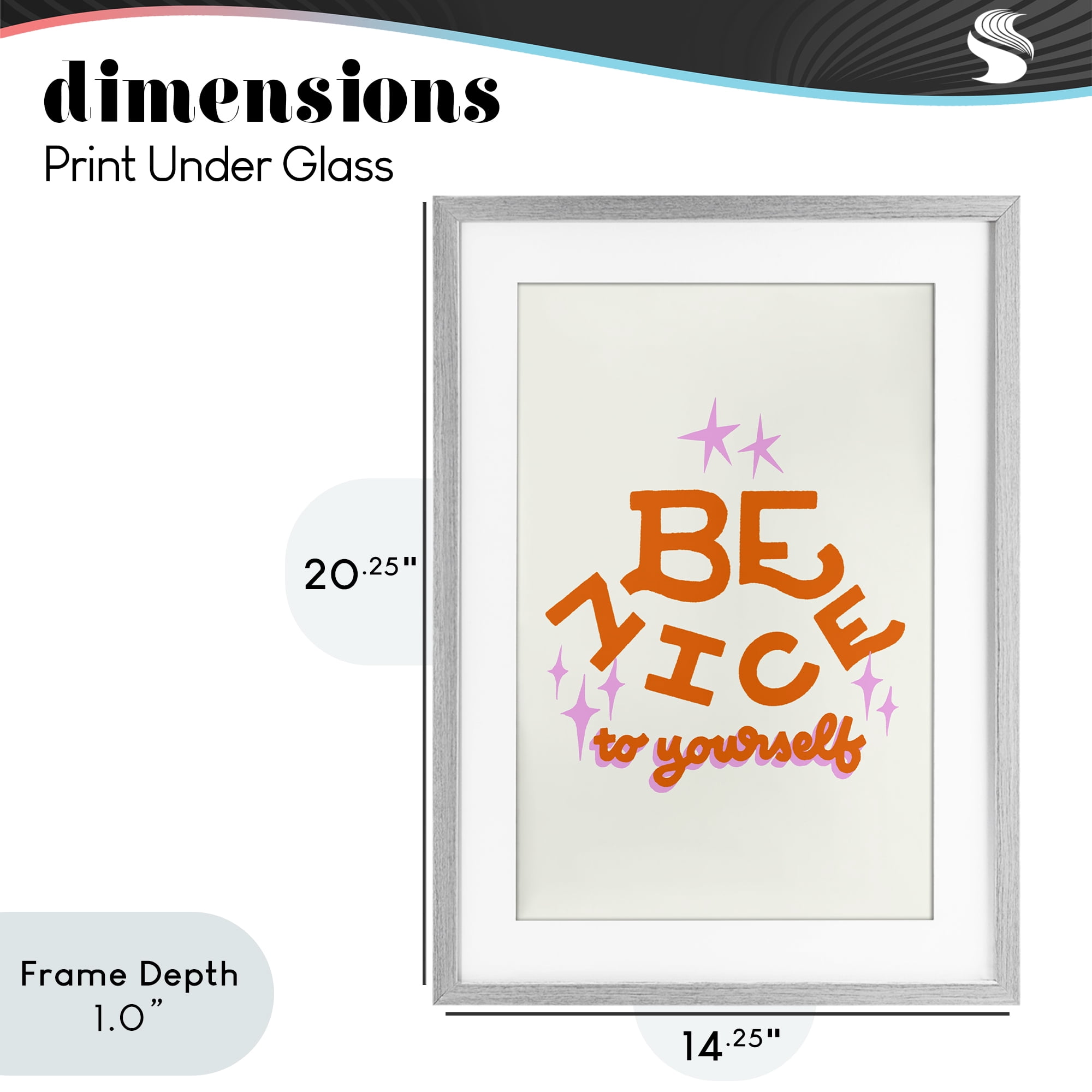 Stupell Industries Be Nice To Yourself Gray Framed Print Under Glass, design by Indira Prieto | IndySign