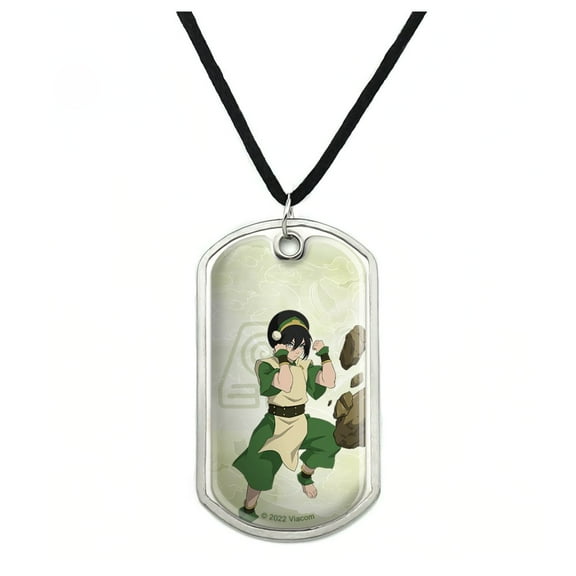 Avatar the Last Airbender Toph Military Dog Tag Pendant Necklace with Cord