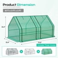 thumbnail image 6 of BPS Mini Greenhouse with 3 Replaceable Covers, Portable Garden Greenhouse with Roll-up Zipper Doors, UV-Protected for Indoor Outdoor Plants and Herbs, 6'x3'x3', 6 of 7