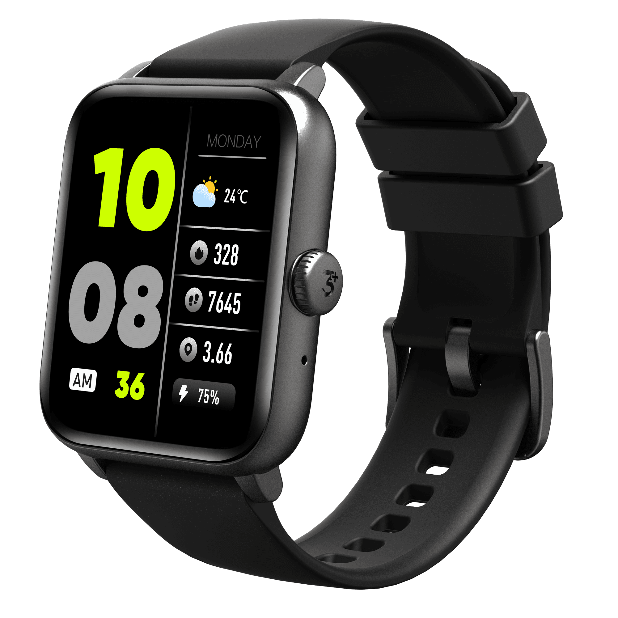 3Plus Vibe Fit Smartwatch with Bluetooth Calling/ 1.83" Display/ 50+ Workout Modes/ IOS and Android